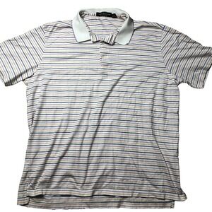 Carnoustie Polo Shirt Mens XL Pink Blue Yellow Striped Golf 70s Colorwheel